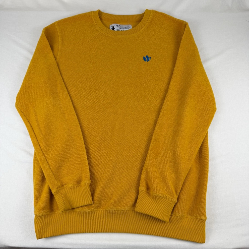 ☕️ Dutch Bros Coffee Pullover Inside Out Sweater, Yellow,‎ Unisex Terry, M